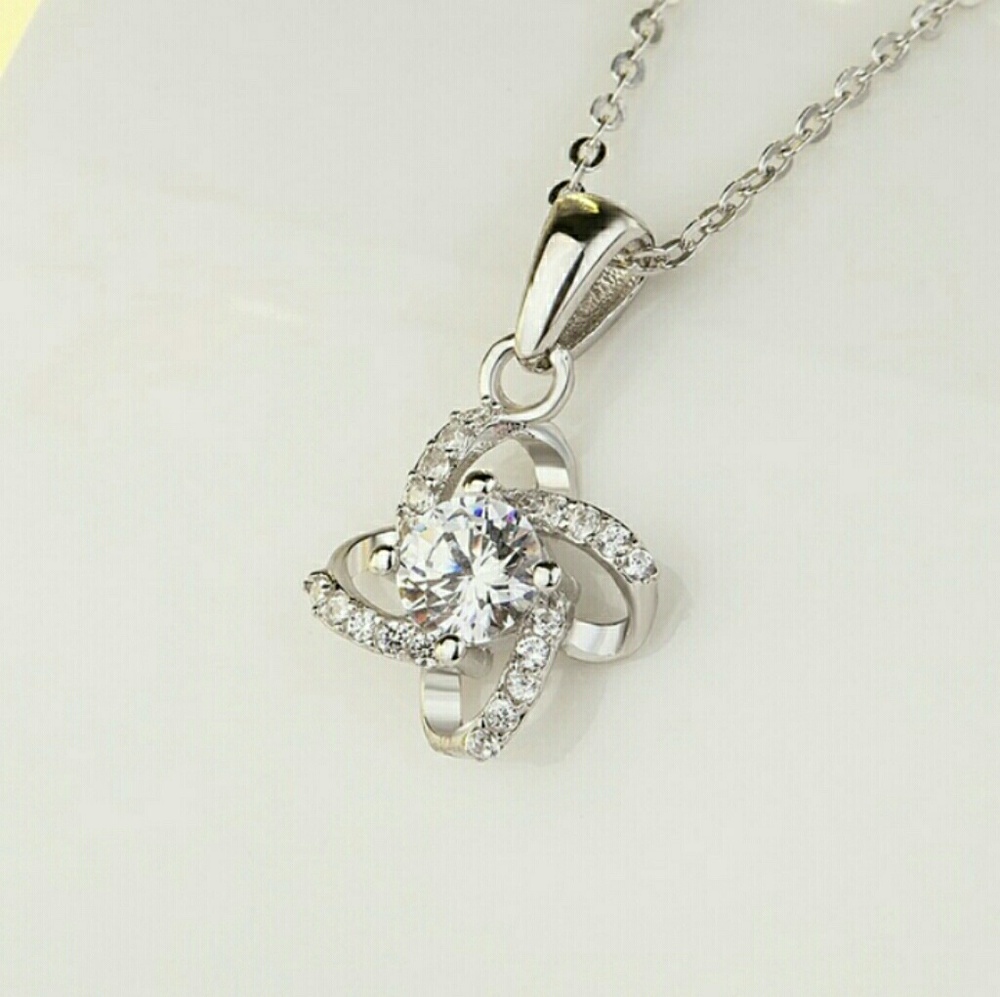 White Sapphire and Silver Pendant NWOT